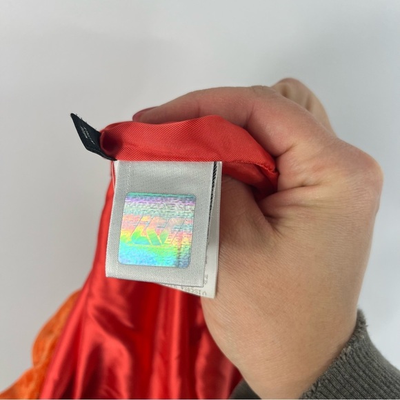 Versace Versus Size 0 Houndstooth Velvet Straight Pencil Skirt Orange AA10 - Picture 8 of 9